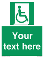 SA7213: Custom sign safe condition Emergency exit for people unable to walk or with walking impairment (right)