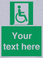SA7213: Custom sign safe condition Emergency exit for people unable to walk or with walking impairment (right)