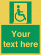 SA7213: Custom sign safe condition Emergency exit for people unable to walk or with walking impairment (right)