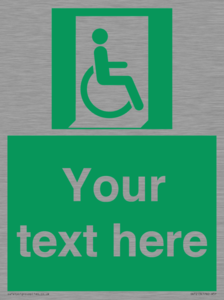 SA7213: Custom sign safe condition Emergency exit for people unable to walk or with walking impairment (right)