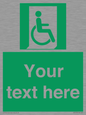 SA7213: Custom sign safe condition Emergency exit for people unable to walk or with walking impairment (right)