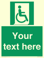 SA7213: Custom sign safe condition Emergency exit for people unable to walk or with walking impairment (right)