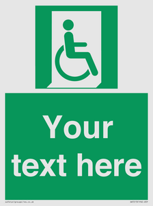 SA7213: Custom sign safe condition Emergency exit for people unable to walk or with walking impairment (right)