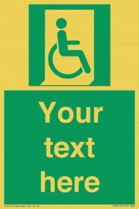 SA7213: Custom sign safe condition Emergency exit for people unable to walk or with walking impairment (right)