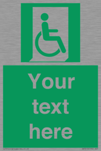 SA7213: Custom sign safe condition Emergency exit for people unable to walk or with walking impairment (right)