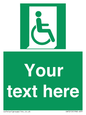 SA7213: Custom sign safe condition Emergency exit for people unable to walk or with walking impairment (right)