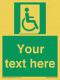 SA7213: Custom sign safe condition Emergency exit for people unable to walk or with walking impairment (right)