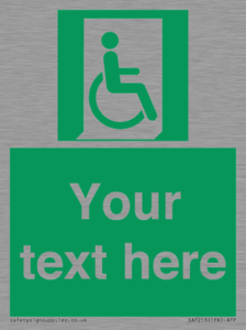 SA7213: Custom sign safe condition Emergency exit for people unable to walk or with walking impairment (right)