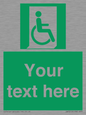 SA7213: Custom sign safe condition Emergency exit for people unable to walk or with walking impairment (right)
