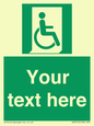 SA7213: Custom sign safe condition Emergency exit for people unable to walk or with walking impairment (right)