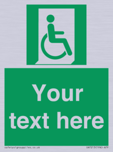 SA7213: Custom sign safe condition Emergency exit for people unable to walk or with walking impairment (right)