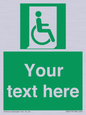 SA7213: Custom sign safe condition Emergency exit for people unable to walk or with walking impairment (right)