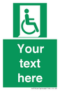 SA7213: Custom sign safe condition Emergency exit for people unable to walk or with walking impairment (right)