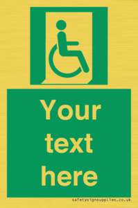 SA7213: Custom sign safe condition Emergency exit for people unable to walk or with walking impairment (right)