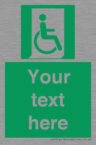 SA7213: Custom sign safe condition Emergency exit for people unable to walk or with walking impairment (right)
