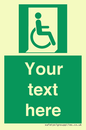 SA7213: Custom sign safe condition Emergency exit for people unable to walk or with walking impairment (right)