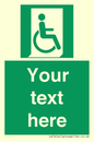 SA7213: Custom sign safe condition Emergency exit for people unable to walk or with walking impairment (right)