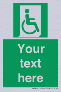 SA7213: Custom sign safe condition Emergency exit for people unable to walk or with walking impairment (right)