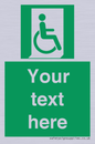 SA7213: Custom sign safe condition Emergency exit for people unable to walk or with walking impairment (right)