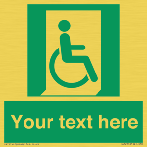 SA7213: Custom sign safe condition Emergency exit for people unable to walk or with walking impairment (right)
