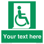 SA7213: Custom sign safe condition Emergency exit for people unable to walk or with walking impairment (right)