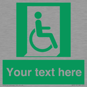 SA7213: Custom sign safe condition Emergency exit for people unable to walk or with walking impairment (right)