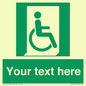 SA7213: Custom sign safe condition Emergency exit for people unable to walk or with walking impairment (right)