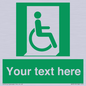 SA7213: Custom sign safe condition Emergency exit for people unable to walk or with walking impairment (right)