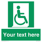 SA7213: Custom sign safe condition Emergency exit for people unable to walk or with walking impairment (right)