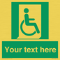 SA7213: Custom sign safe condition Emergency exit for people unable to walk or with walking impairment (right)