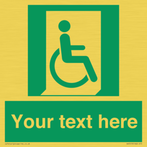 SA7213: Custom sign safe condition Emergency exit for people unable to walk or with walking impairment (right)