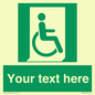 SA7213: Custom sign safe condition Emergency exit for people unable to walk or with walking impairment (right)