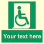 SA7213: Custom sign safe condition Emergency exit for people unable to walk or with walking impairment (right)