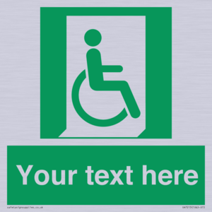 SA7213: Custom sign safe condition Emergency exit for people unable to walk or with walking impairment (right)