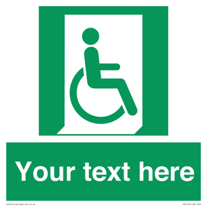 SA7213: Custom sign safe condition Emergency exit for people unable to walk or with walking impairment (right)