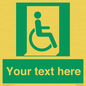 SA7213: Custom sign safe condition Emergency exit for people unable to walk or with walking impairment (right)