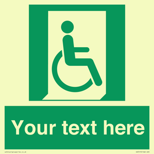 SA7213: Custom sign safe condition Emergency exit for people unable to walk or with walking impairment (right)