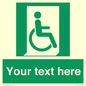 SA7213: Custom sign safe condition Emergency exit for people unable to walk or with walking impairment (right)