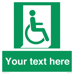 SA7213: Custom sign safe condition Emergency exit for people unable to walk or with walking impairment (right)