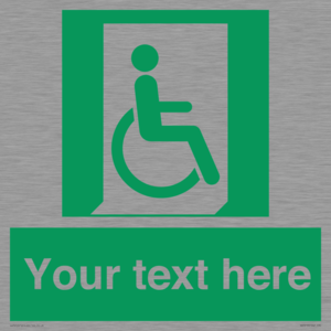 SA7213: Custom sign safe condition Emergency exit for people unable to walk or with walking impairment (right)