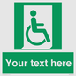 SA7213: Custom sign safe condition Emergency exit for people unable to walk or with walking impairment (right)