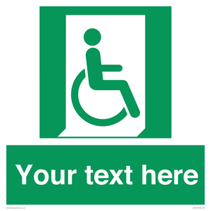 SA7213: Custom sign safe condition Emergency exit for people unable to walk or with walking impairment (right)