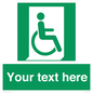 SA7213: Custom sign safe condition Emergency exit for people unable to walk or with walking impairment (right)