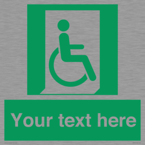 SA7213: Custom sign safe condition Emergency exit for people unable to walk or with walking impairment (right)