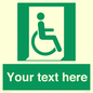 SA7213: Custom sign safe condition Emergency exit for people unable to walk or with walking impairment (right)