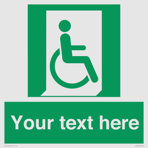 SA7213: Custom sign safe condition Emergency exit for people unable to walk or with walking impairment (right)