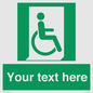SA7213: Custom sign safe condition Emergency exit for people unable to walk or with walking impairment (right)