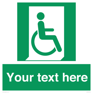 SA7213: Custom sign safe condition Emergency exit for people unable to walk or with walking impairment (right)