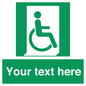 SA7213: Custom sign safe condition Emergency exit for people unable to walk or with walking impairment (right)