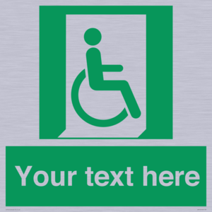 SA7213: Custom sign safe condition Emergency exit for people unable to walk or with walking impairment (right)